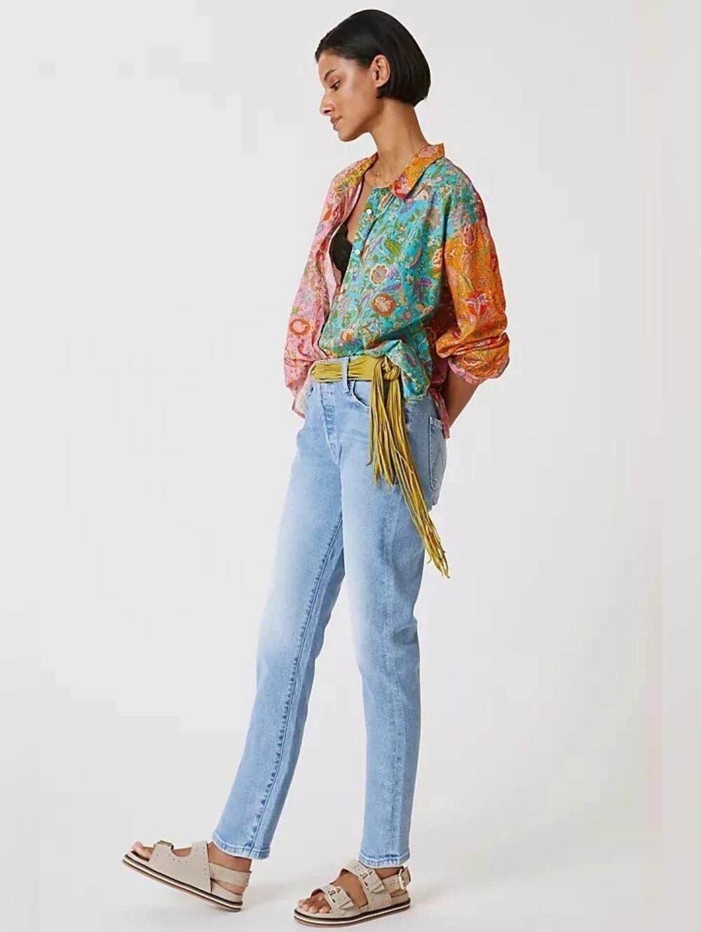MOTHER The Scrapper High Rise Ankle Straight Jean Camera Obscura Wash Size 27